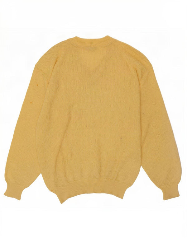 Maglione da uomo con scollo a V vestibilità ampia Adler IT 50 Giallo medio geometrico
