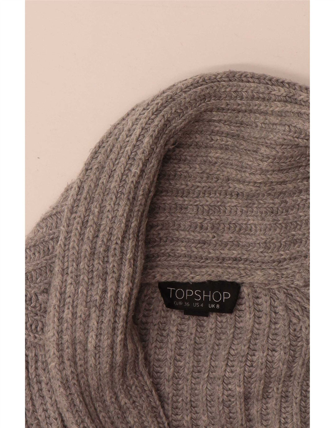 Maglione cardigan oversize da donna Topshop UK 8 piccolo acrilico grigio