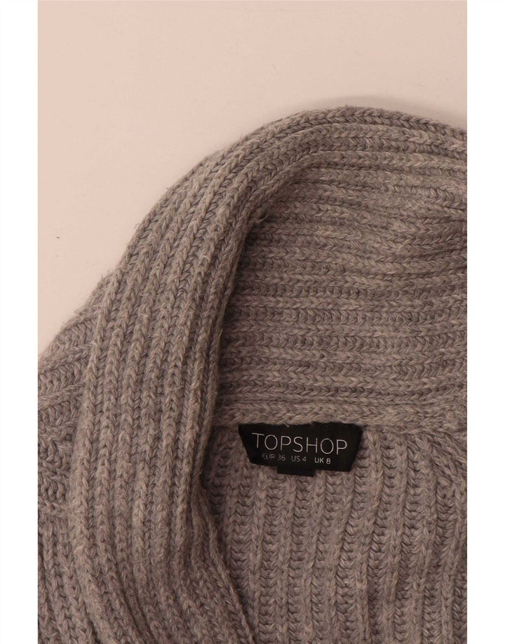 Maglione cardigan oversize da donna Topshop UK 8 piccolo acrilico grigio