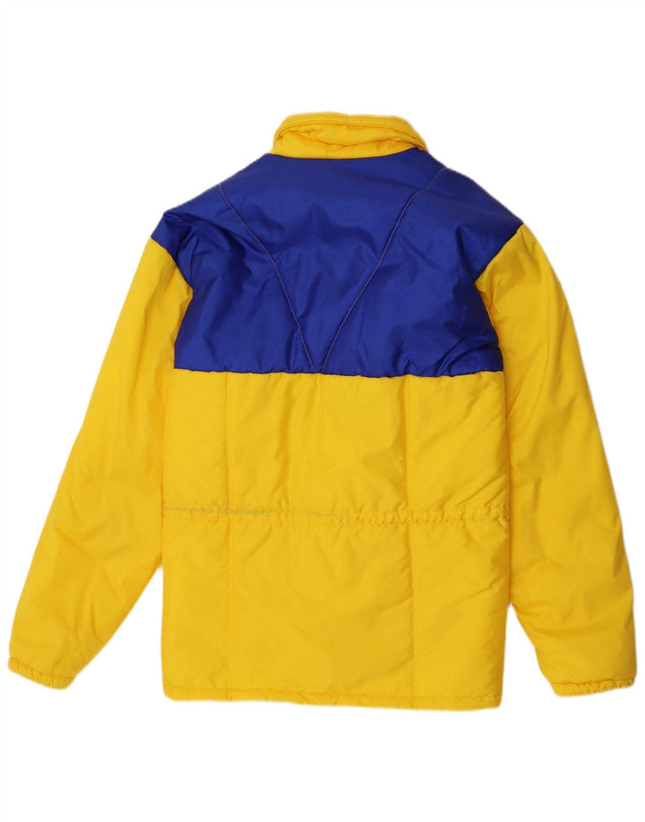 Giacca imbottita con cappuccio vintage da uomo IT 48 Poliammide color block giallo medio