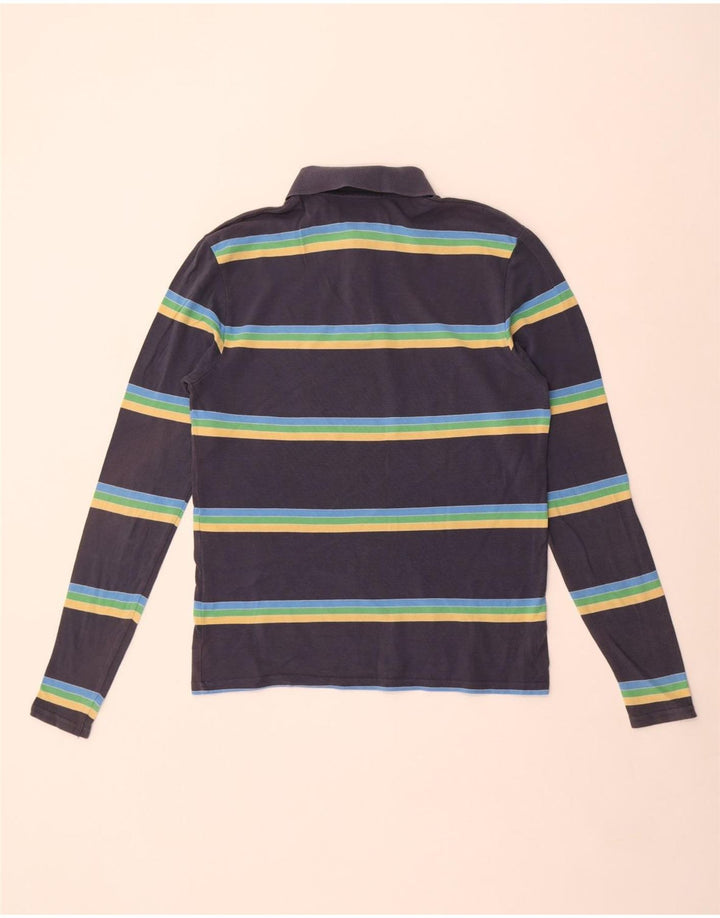 Polo Levi's da uomo a maniche lunghe in cotone a righe blu navy medio
