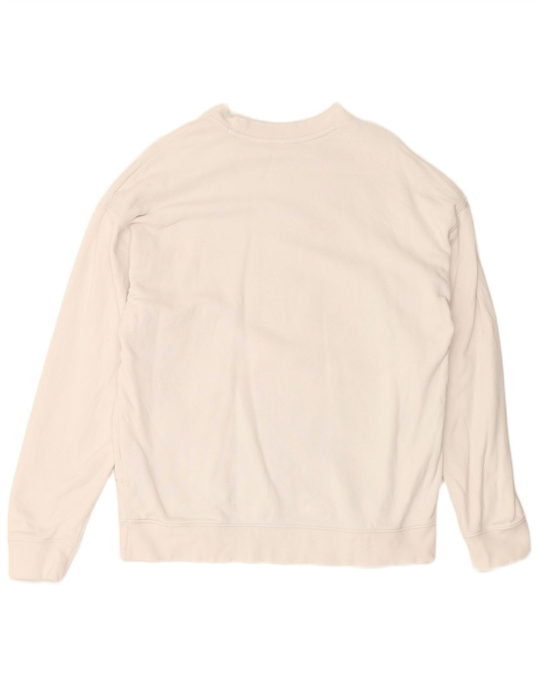 Felpa grafica da donna ADIDAS maglione UK 14 grande cotone bianco