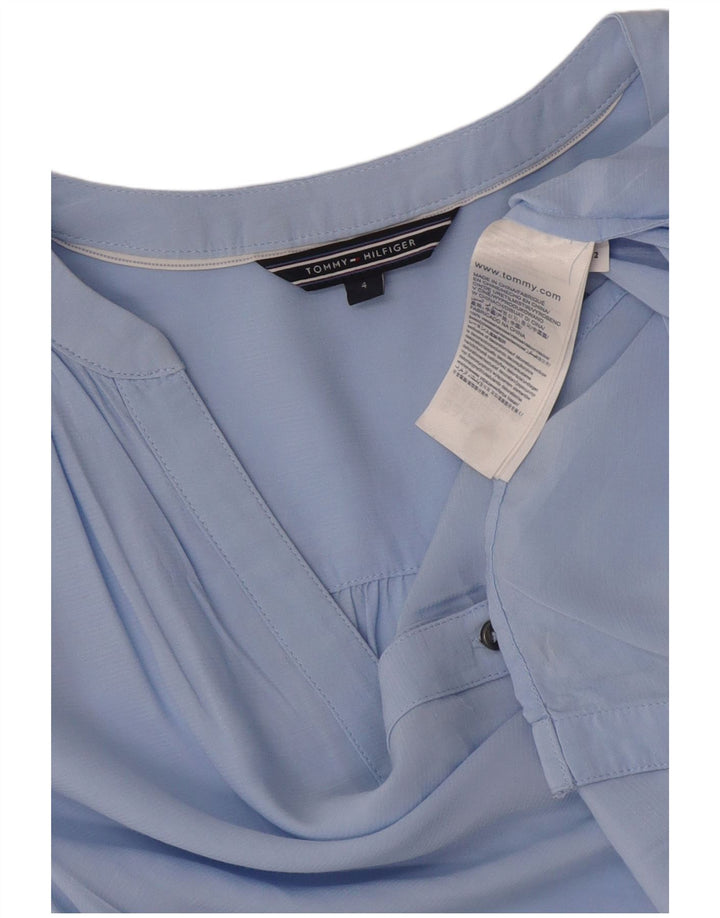 Tommy Hilfiger Donna Camicia Camicetta US 4 Small Blu Viscosa