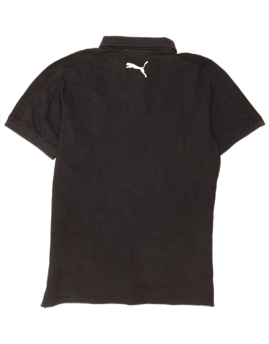 Polo Puma da uomo piccola in cotone nero