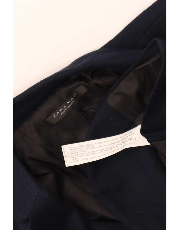Giacca blazer da uomo a 2 bottoni Zara UK 42 XL cotone blu navy