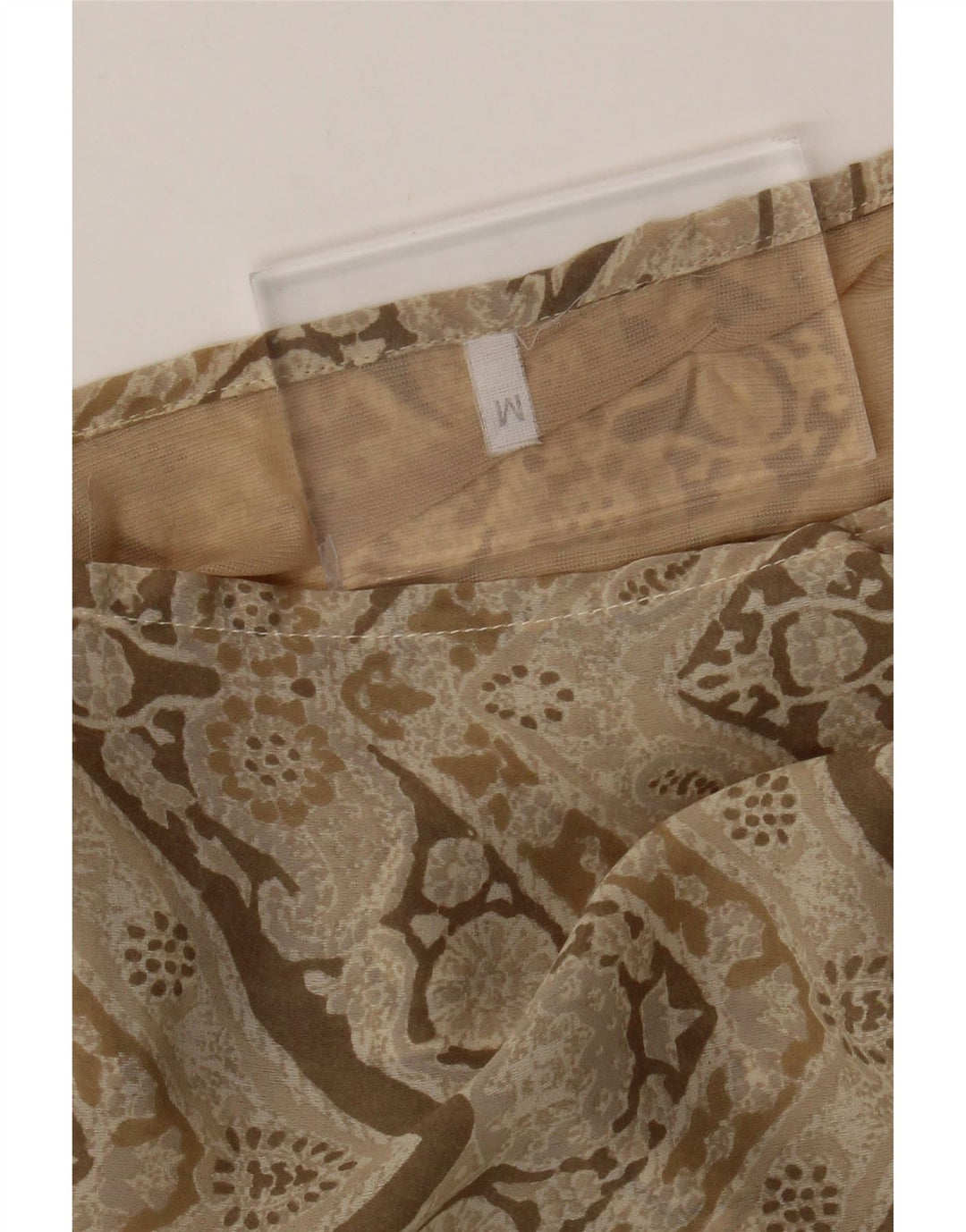 Gonna maxi avvolgente da donna vintage media W28 beige floreale