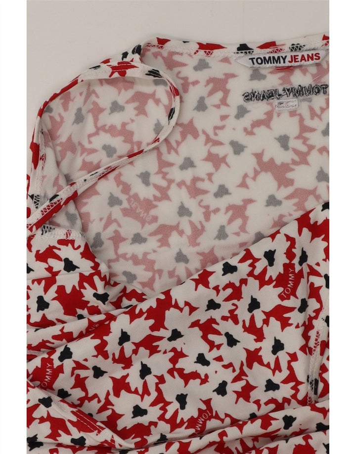 TOMMY HILFIGER Camicetta da donna con motivo astratto Top UK 12 Rosso medio