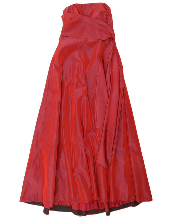 Abito maxi senza spalline da donna Debut UK 12 Viscosa rossa media
