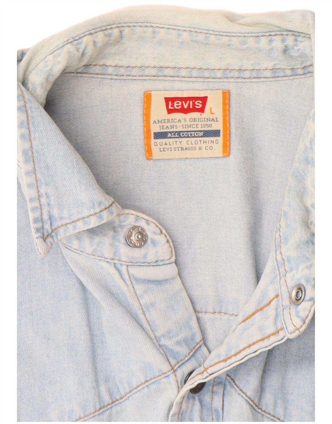 Camicia di jeans da uomo Levi's Large in cotone blu