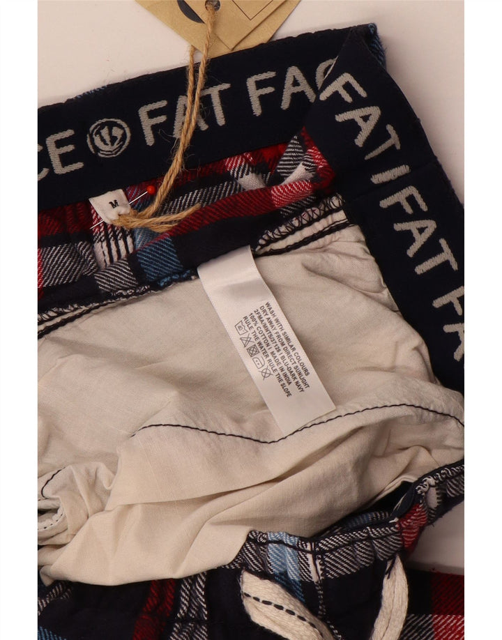 Pantaloni dritti da uomo Fat Face medi W32 L27 cotone a quadri blu navy
