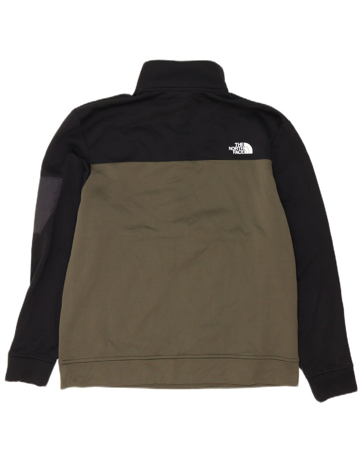 Felpa da uomo con collo con zip The North Face, maglione grande color kaki