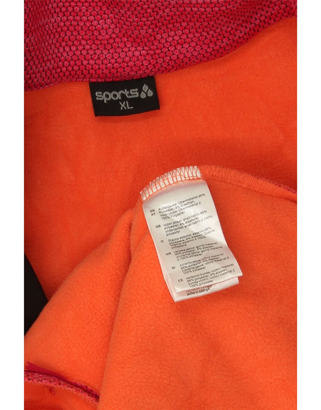 Giacca a vento vestibilità ampia con cappuccio da donna vintage UK 18 XL poliestere nero