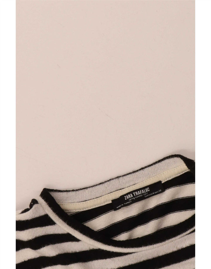 T-shirt oversize da donna Zara UK 14 a righe medie nere