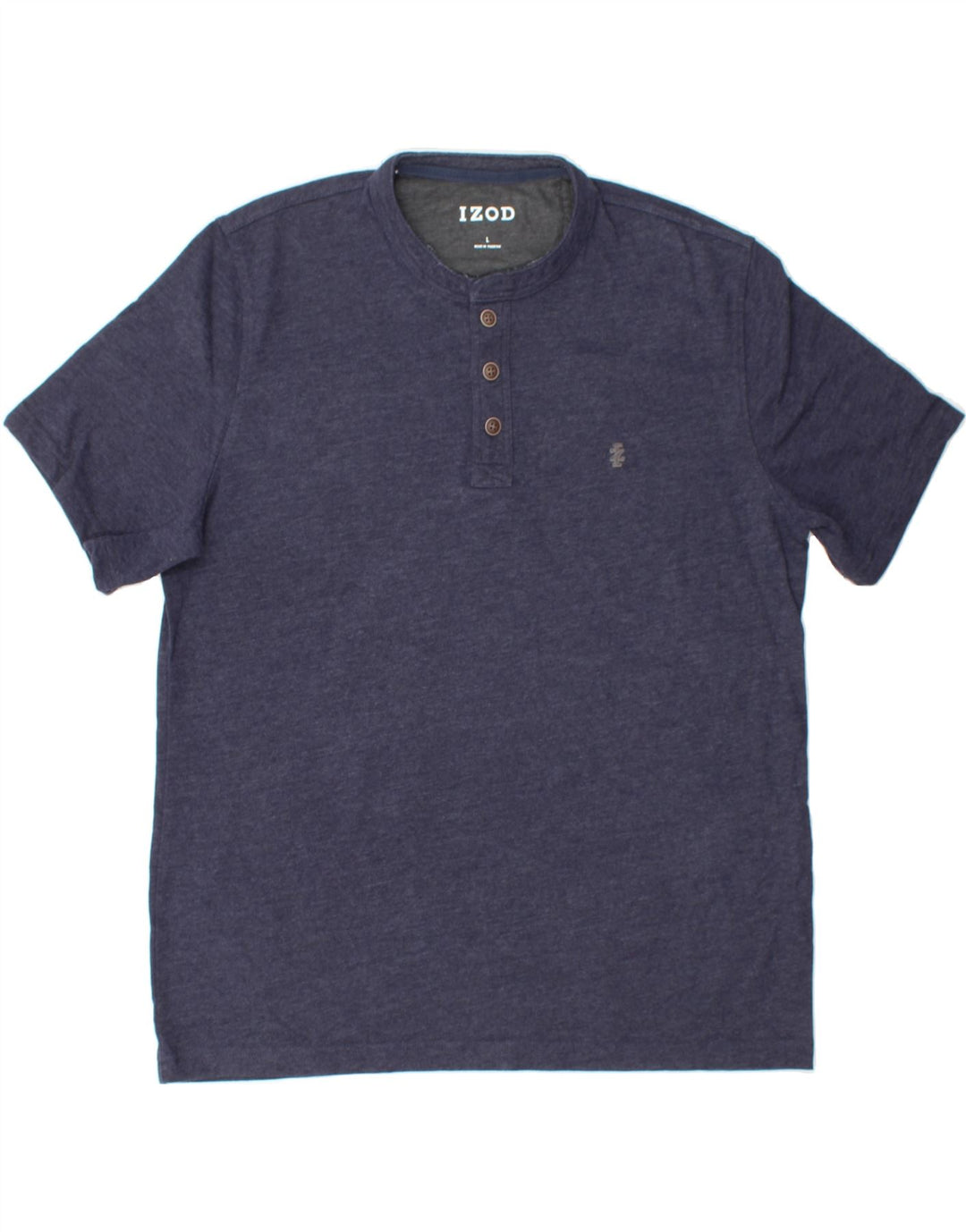 IZOD Mens T-Shirt Top Large Navy Blue Cotton Vintage Izod and Second-Hand Izod from Messina Hembry 
