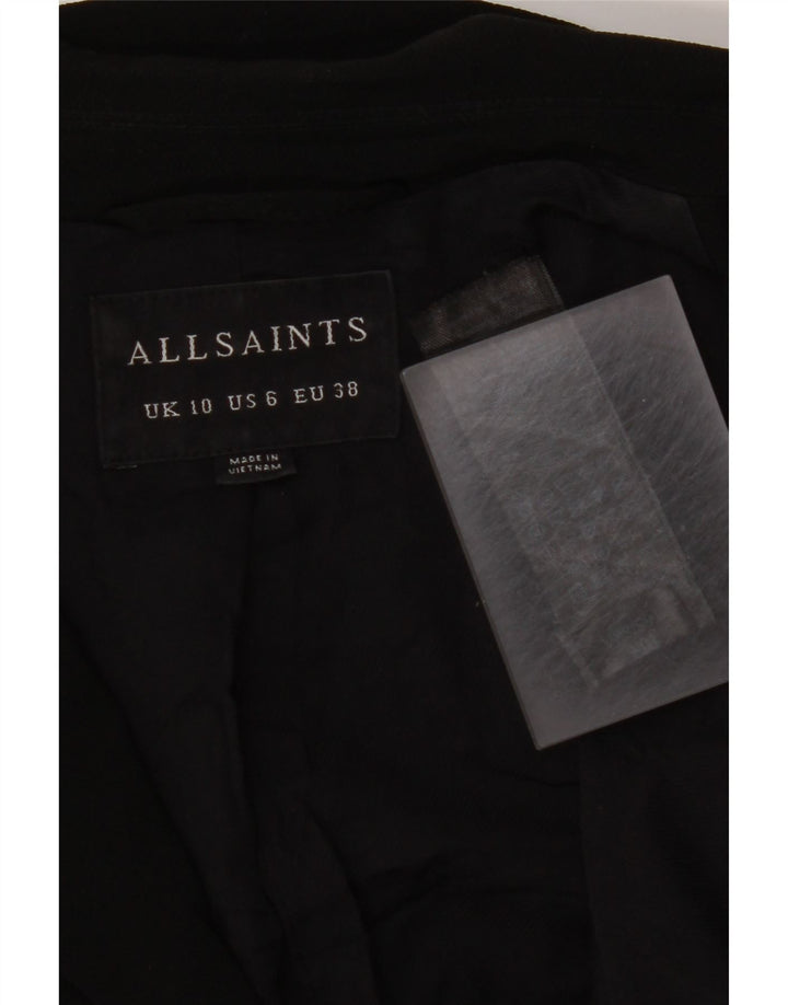 Giacca blazer aperta da donna ALL SAINTS UK 10 piccola in poliestere nero