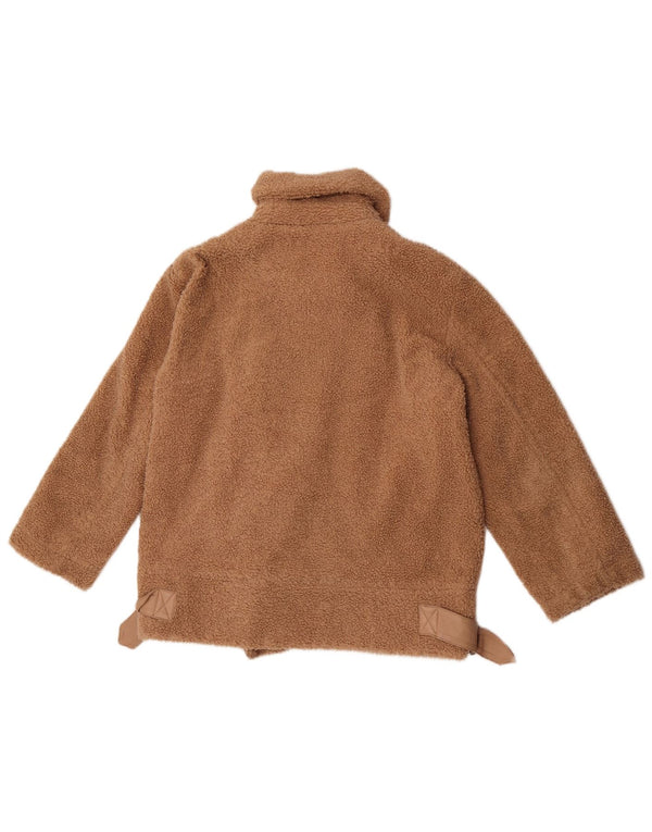 Topshop Giacca da motociclista da donna Petite Teddy Bear UK 10 Small Marrone Poliestere