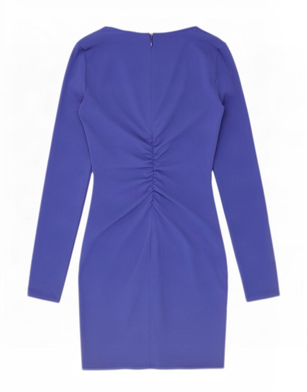 Vestito aderente a maniche lunghe da donna Zara UK 4 XS Blu