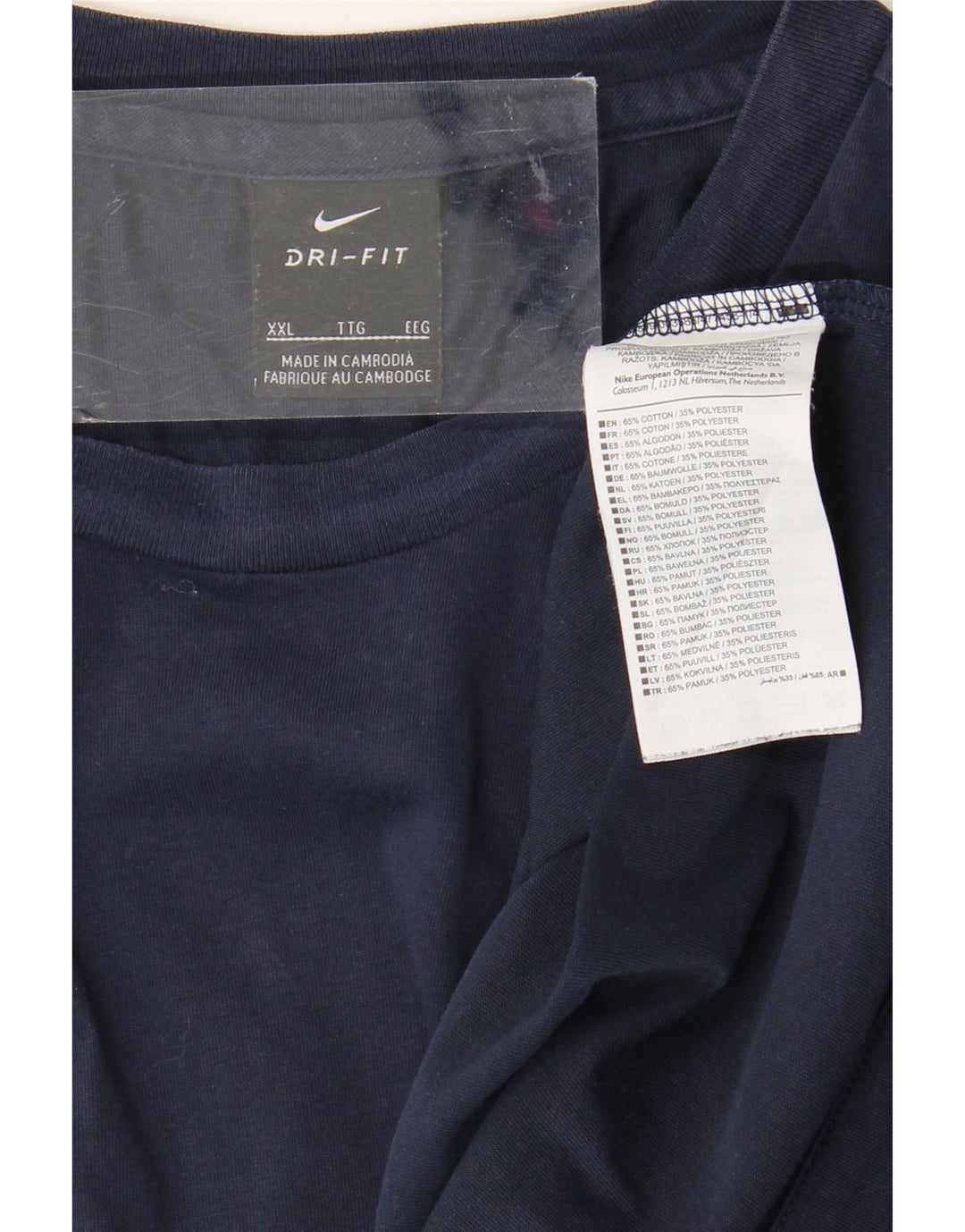 T-shirt Nike Dri Fit da uomo 2XL cotone blu navy