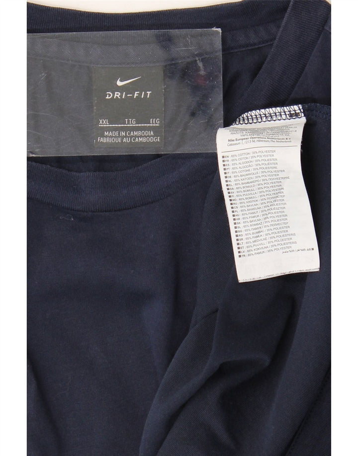 T-shirt Nike Dri Fit da uomo 2XL cotone blu navy