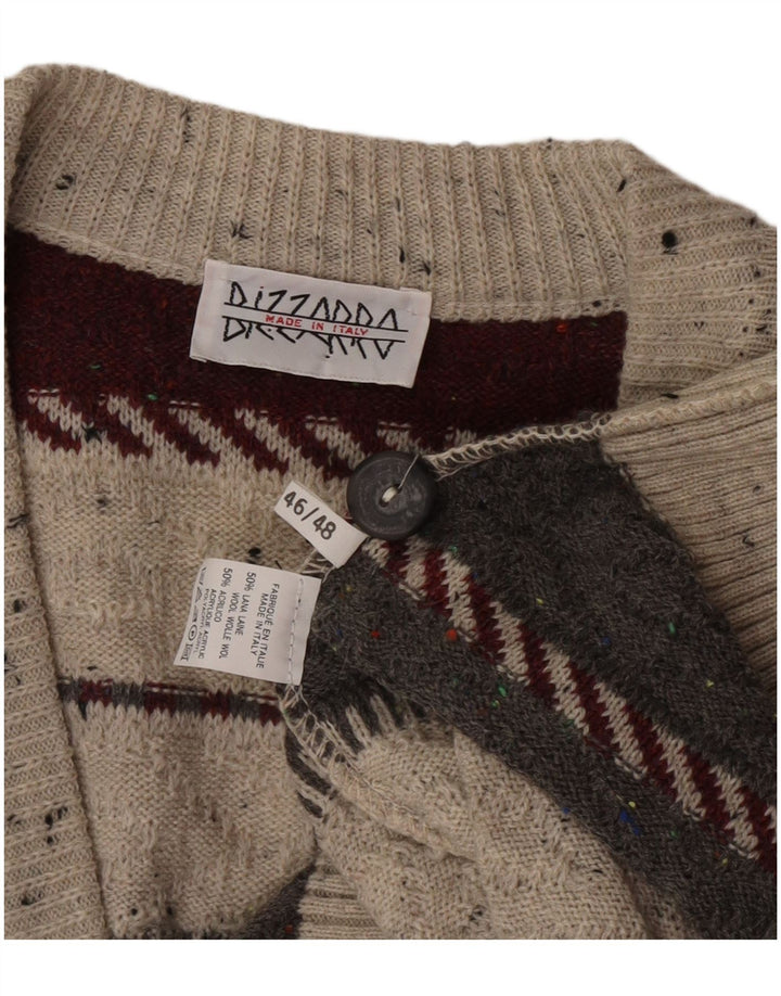 Maglione Cardigan Uomo Bizzarro IT 46/48 Piccolo in Lana a Righe Multicolori