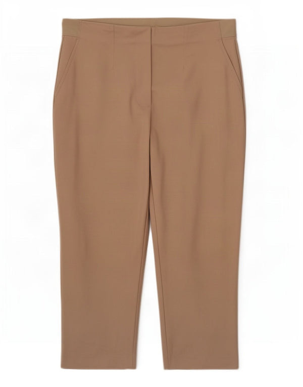 Pantaloni Capri da donna Marks & Spencer UK 14 Large W34 L21 Cotone beige