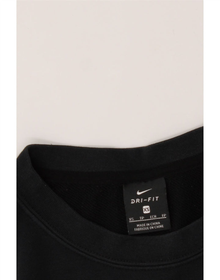NIKE Womens Longline Oversized Graphic Sweatshirt Jumper UK 6 XS Black Vintage Nike and Second-Hand Nike from Messina Hembry 