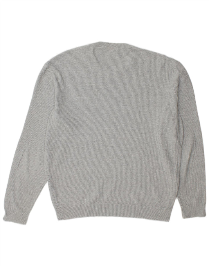 Maglione maglione girocollo da uomo Zara in cotone grigio medio