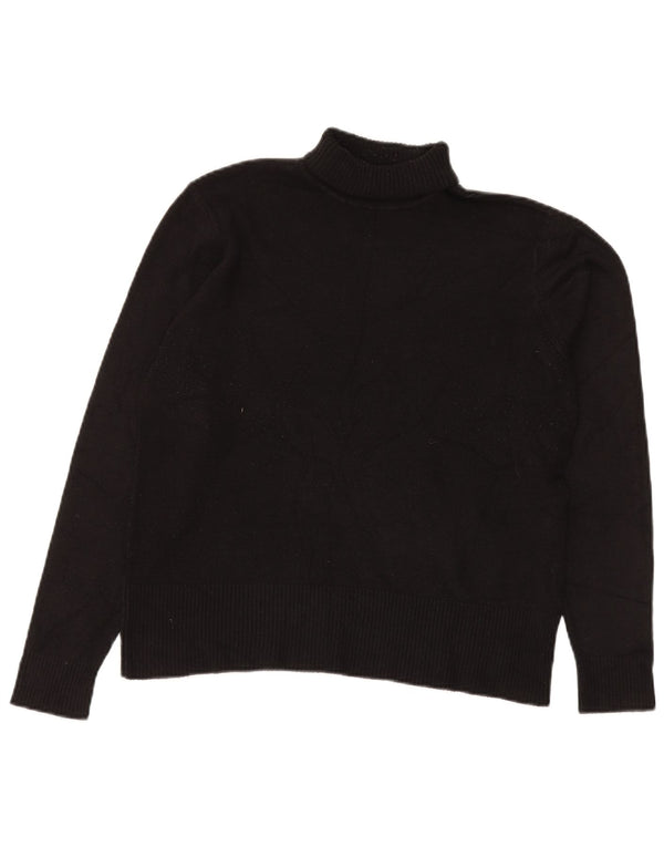 Maglione maglione da donna Essentials con collo alto UK 14 acrilico nero medio