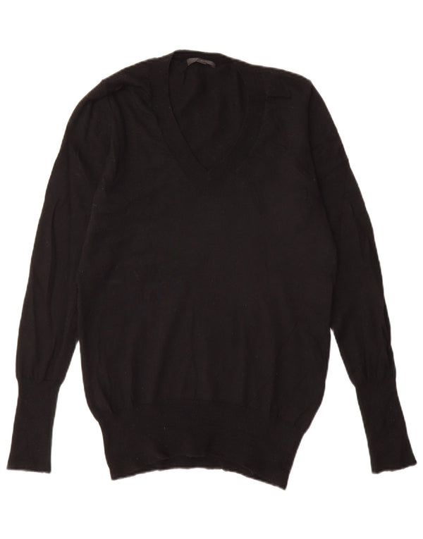 J. Crew Maglione da donna con scollo a V UK 12 Lana merino nera media