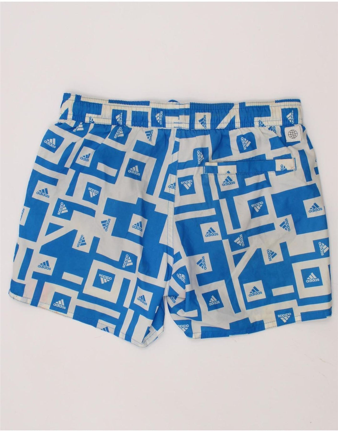 ADIDAS Boys Graphic Sport Shorts 9-10 Years Blue Vintage Adidas and Second-Hand Adidas from Messina Hembry 