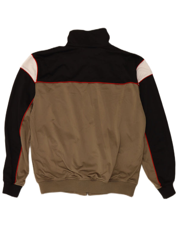 Giacca da tuta da uomo Kappa in poliestere color block marrone medio