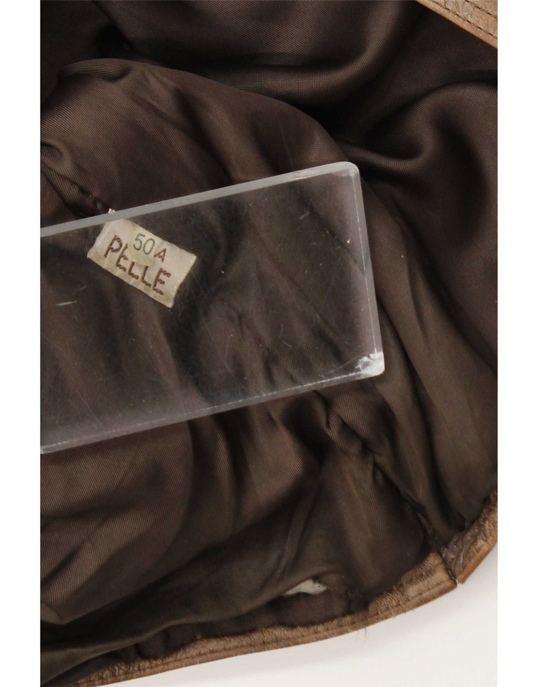 Giacca in pelle vintage da uomo IT 50 grande in pelle marrone