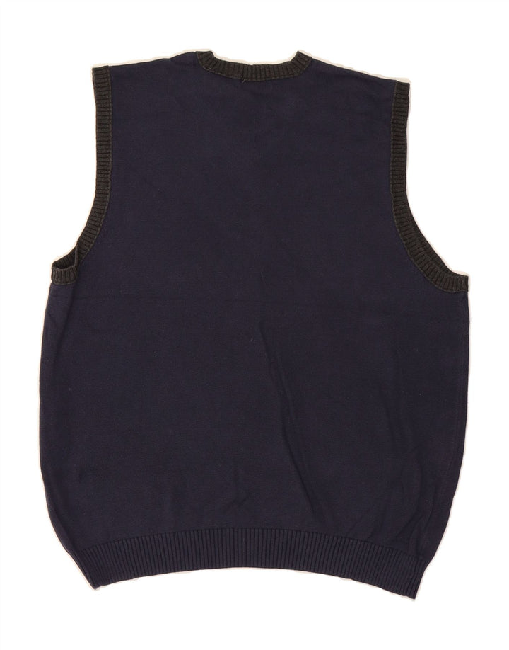 IZOD Mens Vest Tank Top Small Navy Blue Cotton Vintage Izod and Second-Hand Izod from Messina Hembry 