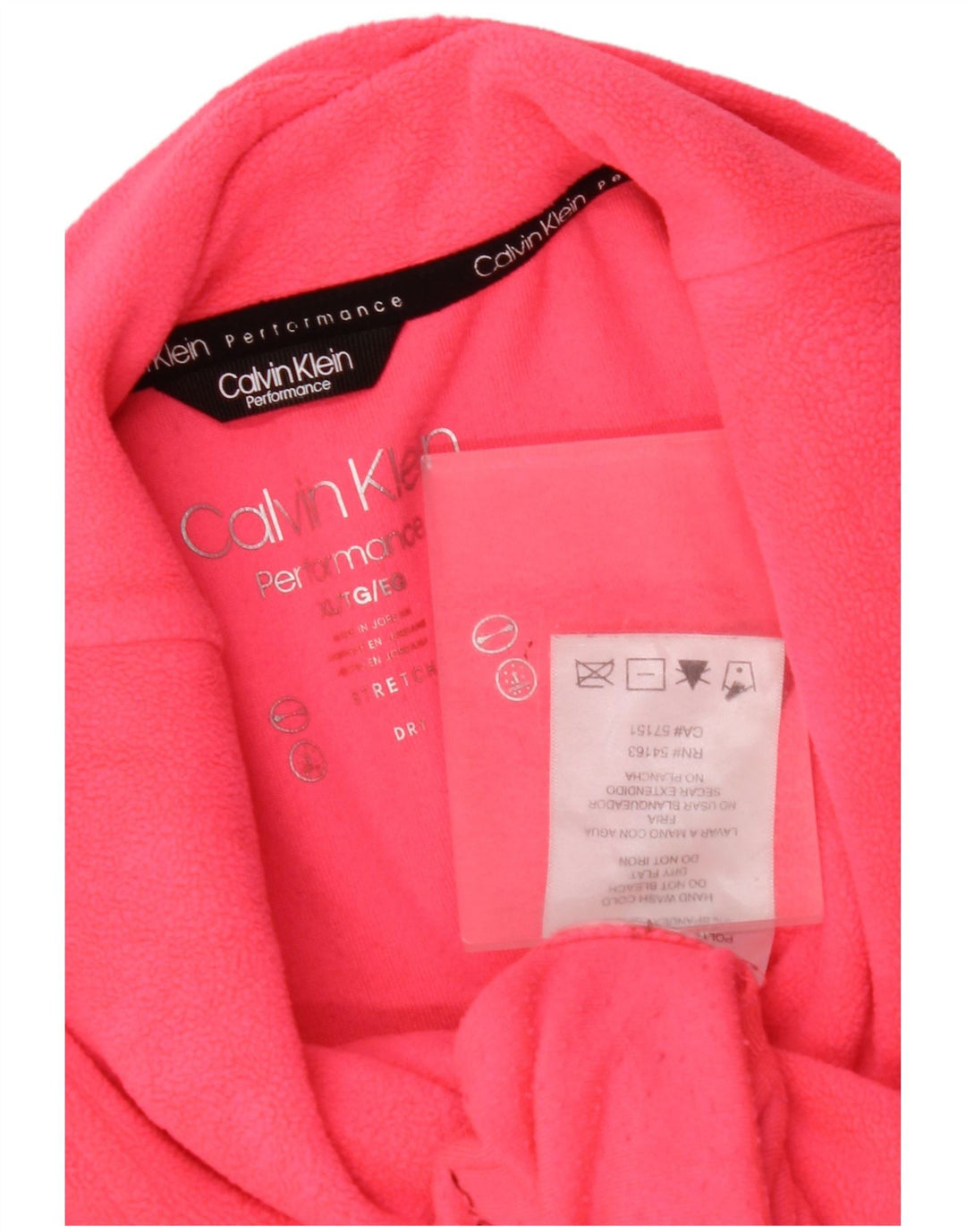 CALVIN KLEIN Maglione da donna in pile con grafica performante UK 18 XL Rosa