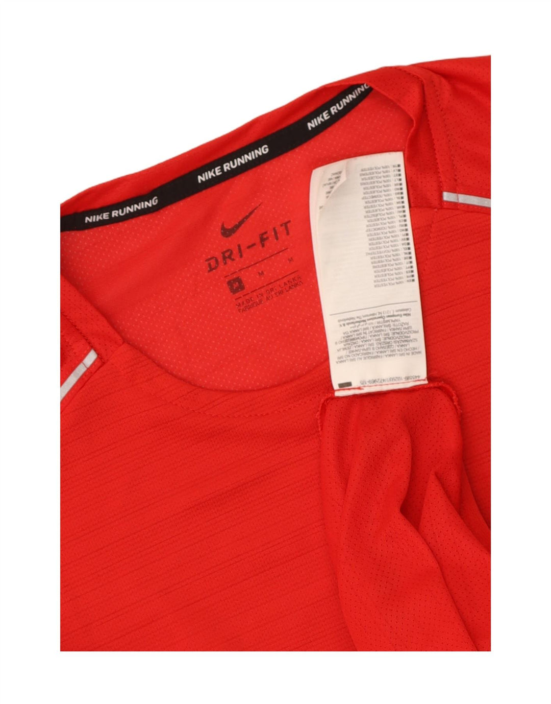 T-shirt Nike da uomo Dri Fit, top in poliestere gessato rosso medio