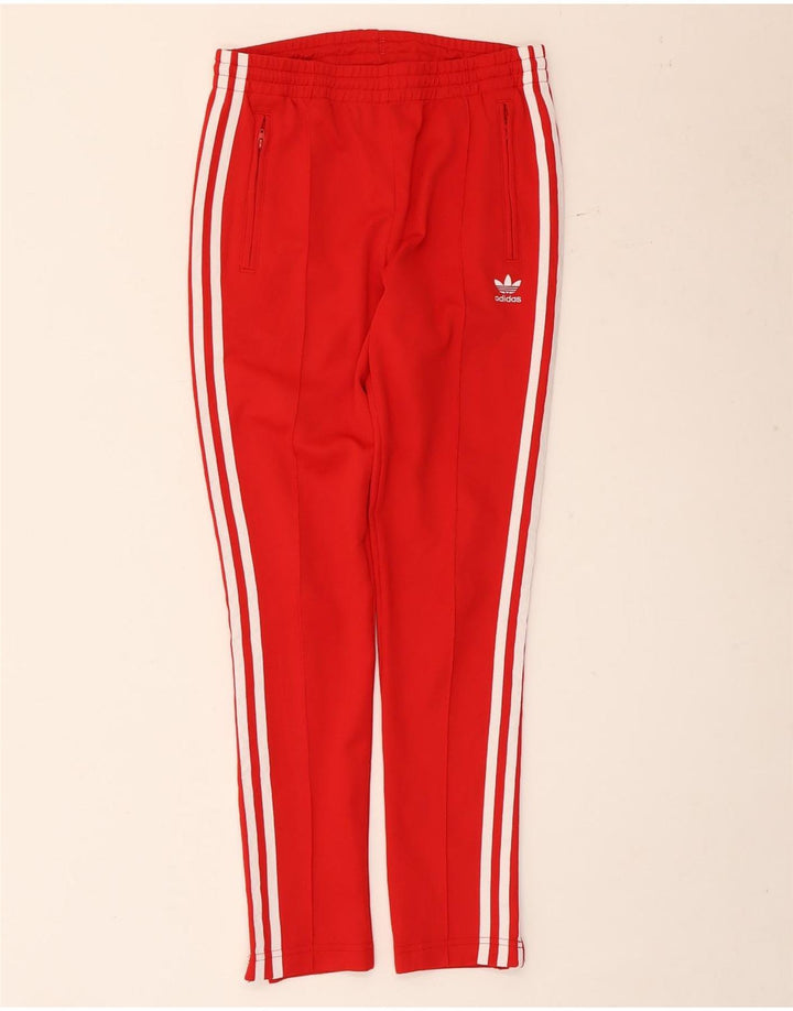 Pantaloni della tuta da donna Adidas UK 8 Small Rosso Poliestere
