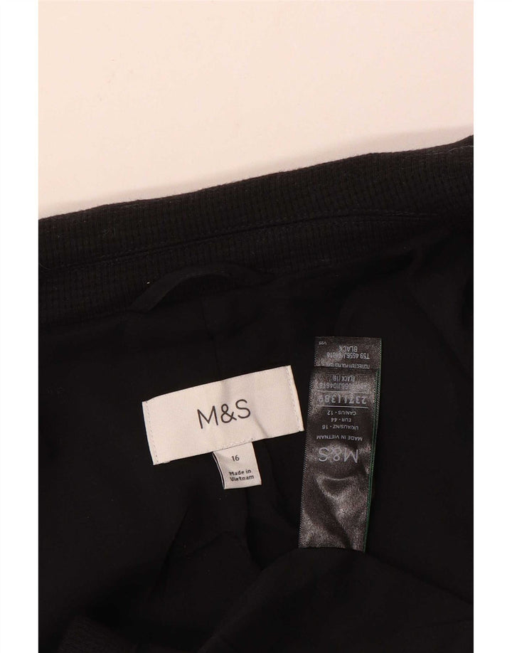 Giacca blazer a 1 bottone Marks & Spencer da donna UK 16 grande cotone nero