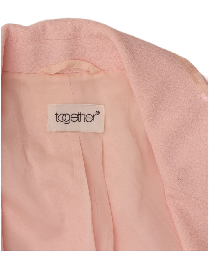 TOGETHER Giacca blazer da donna a 1 bottone UK 12 Poliestere rosa medio