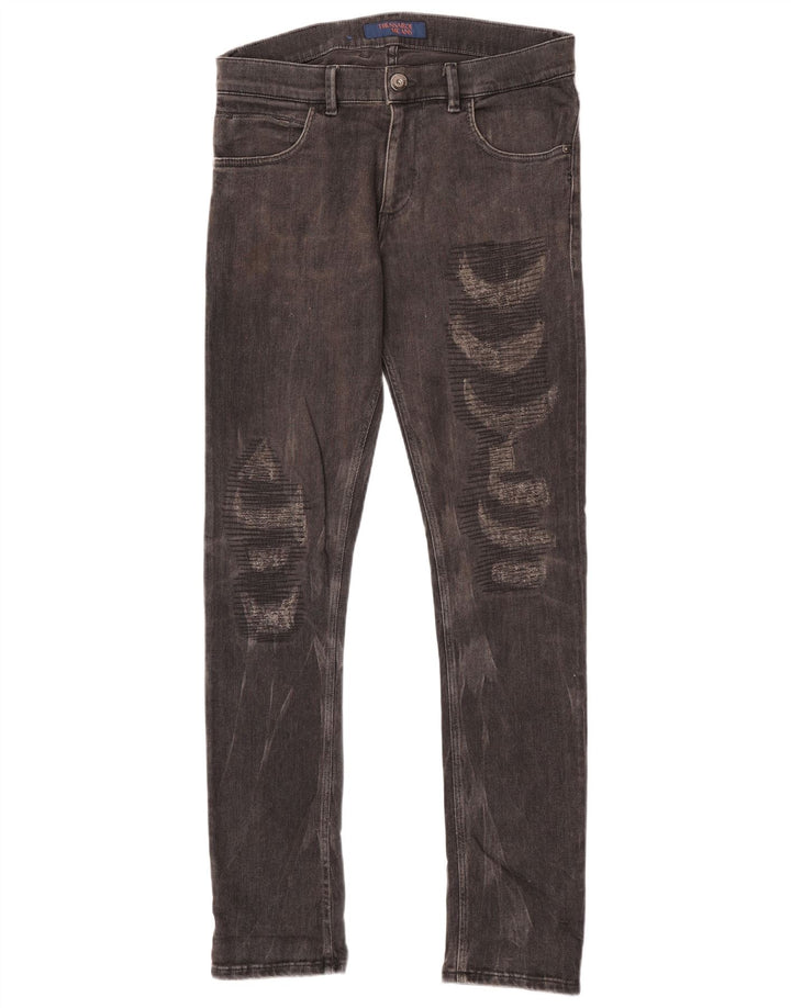 Jeans Trussardi Uomo Slim Distressed W33 L34 Cotone Nero
