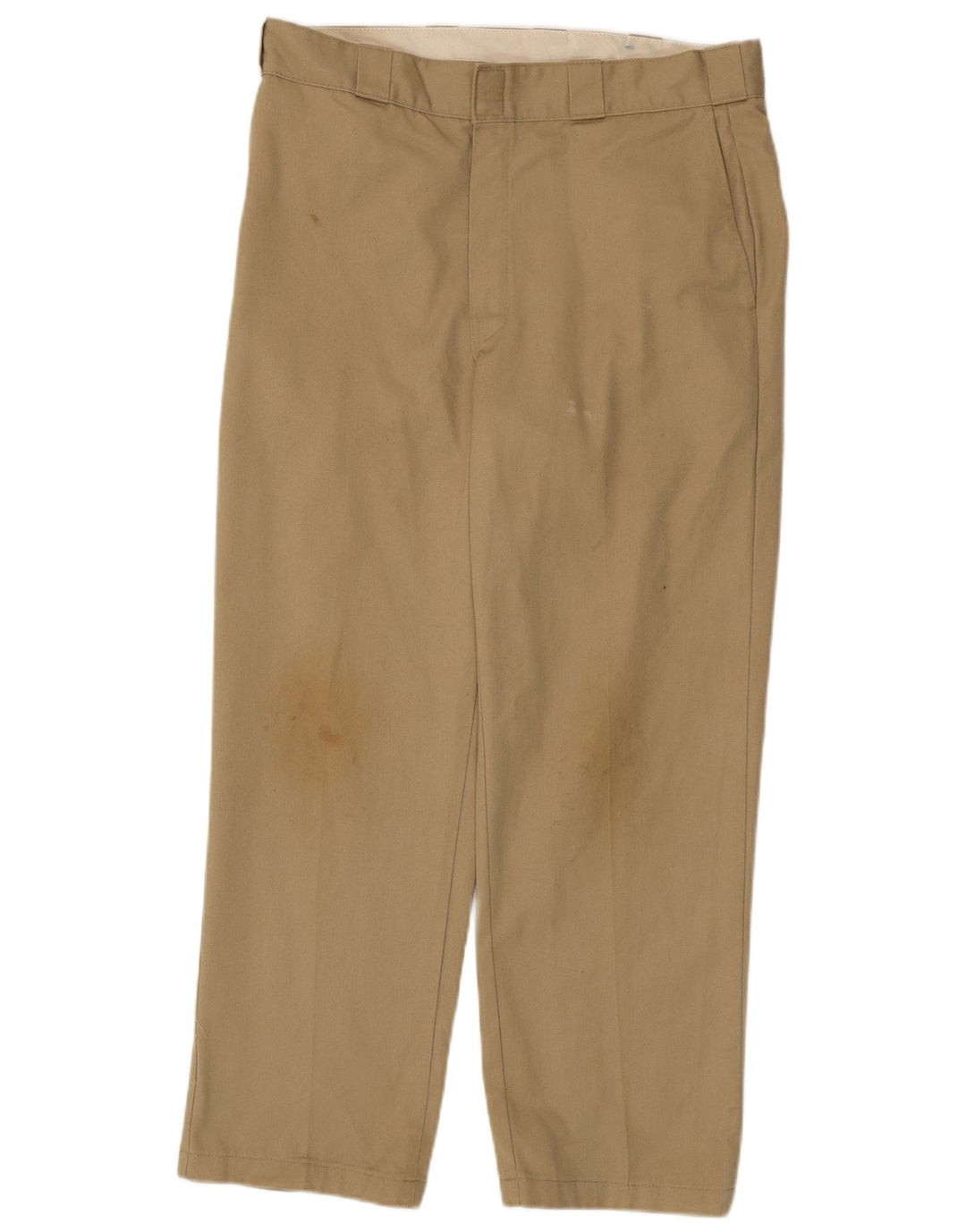 DICKIES Mens Straight Chino Trousers W36 L30 Beige Polyester