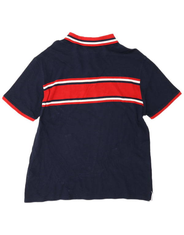 Polo da uomo Harmont & Blaine 4XL in cotone color block blu navy