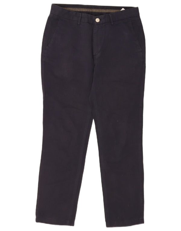 Pantaloni chino slim da uomo Massimo Dutti EU 38 Small W30 L28 Lino blu navy