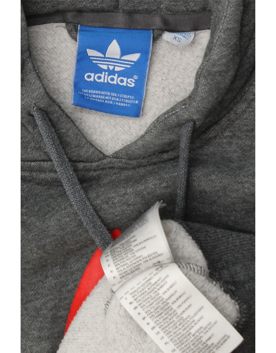 Felpa con cappuccio grafica da uomo ADIDAS XS in cotone grigio