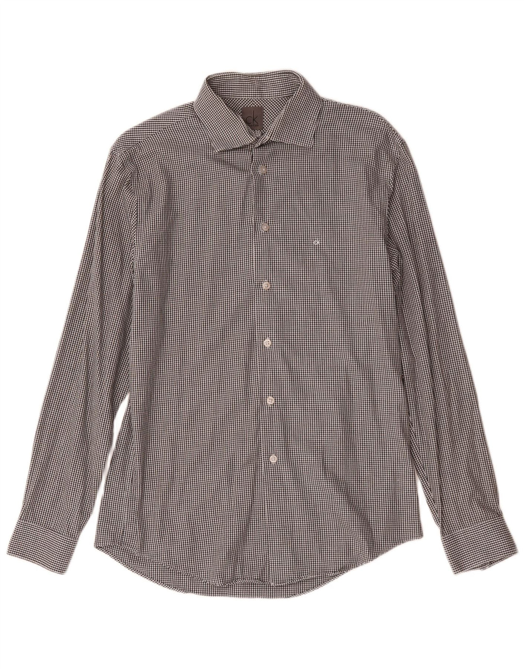 Camicia slim fit da uomo Calvin Klein taglia 39 15 1/2 pied de poule grigio medio
