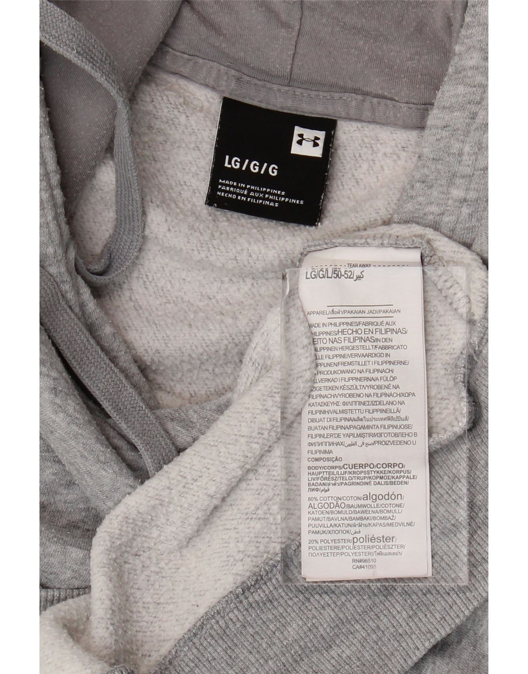 Felpa con cappuccio da uomo UNDER ARMOUR grande cotone chiazzato grigio