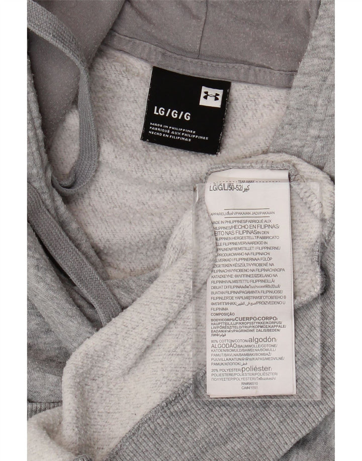 Felpa con cappuccio da uomo UNDER ARMOUR grande cotone chiazzato grigio