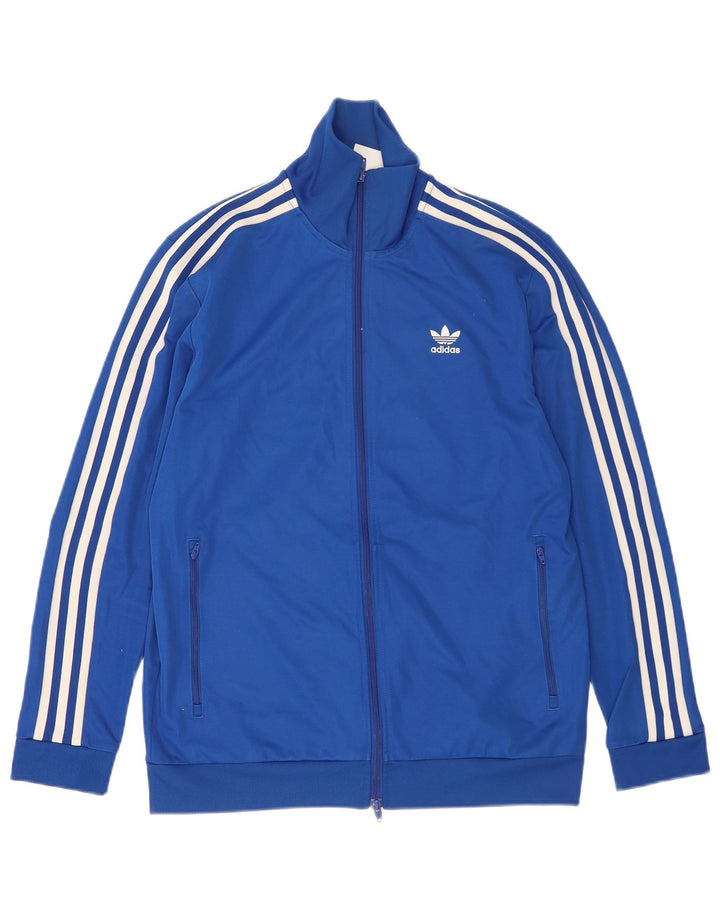 Giacca da ginnastica da uomo Adidas Top in cotone blu medio