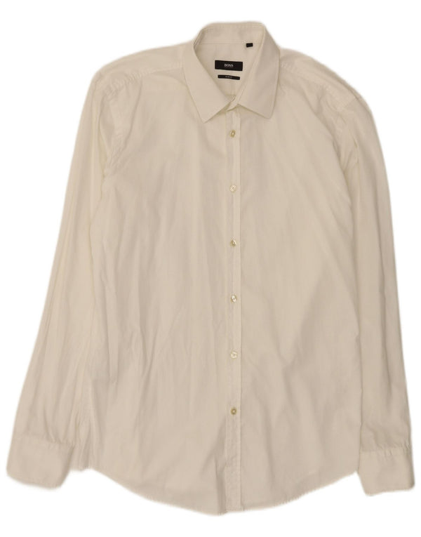 Camicia slim fit da uomo Hugo Boss taglia 41 16 grande cotone bianco
