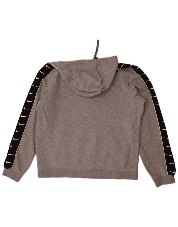 Felpa con cappuccio grafica da uomo Nike Large in cotone color block grigio