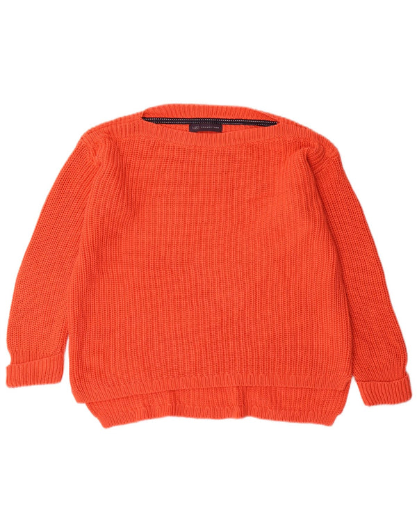 Maglione maglione con scollo a barca da donna Marks & Spencer UK 12 Cotone arancione medio